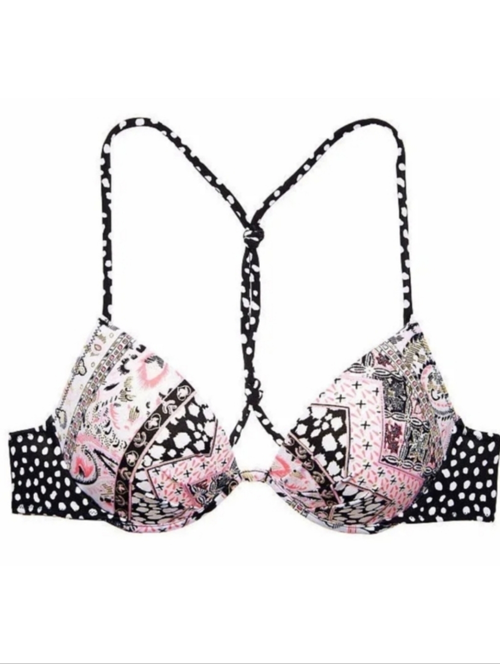 Victoria's Secret The Fabulous Bikini Top Pink, Gold, Black Size 34D